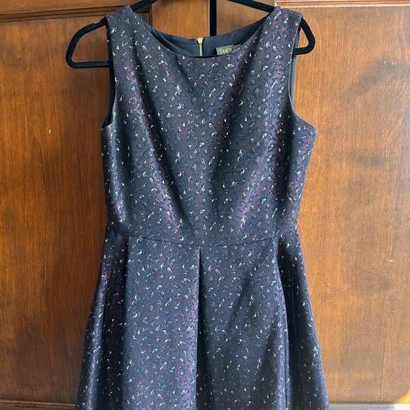 Burgundy leopard print fit & flare party dress - Picture 1 of 5